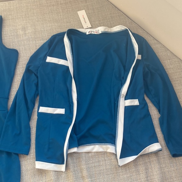 Blue and white dress and coat pair - Picture 3 of 3